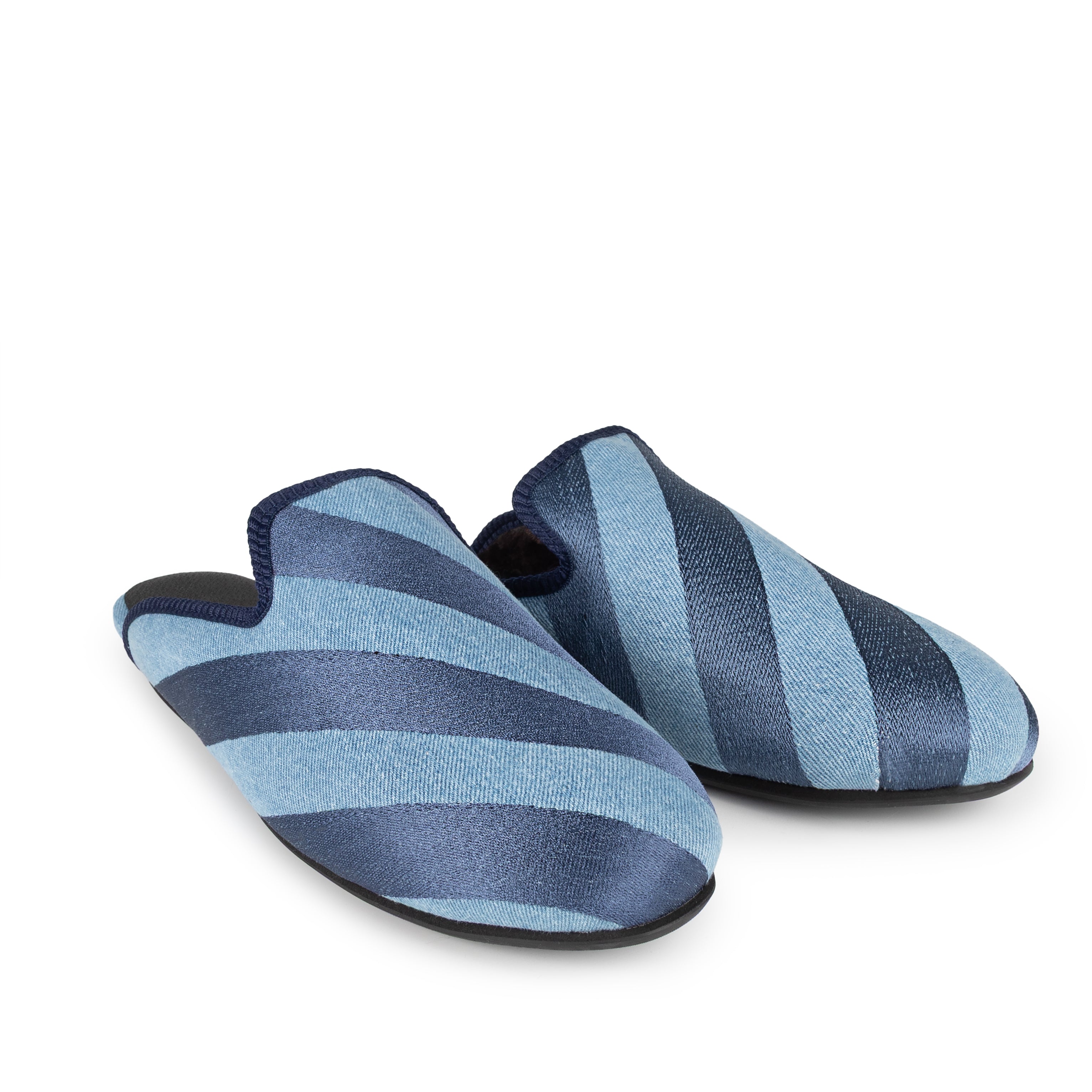 Blue Stripe Denim Slipper
