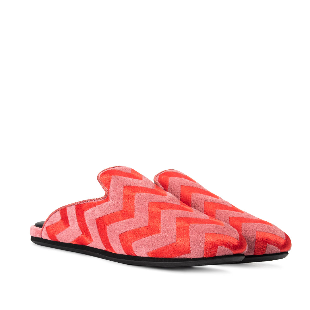 Zig Zag Vibes Suede Slippers