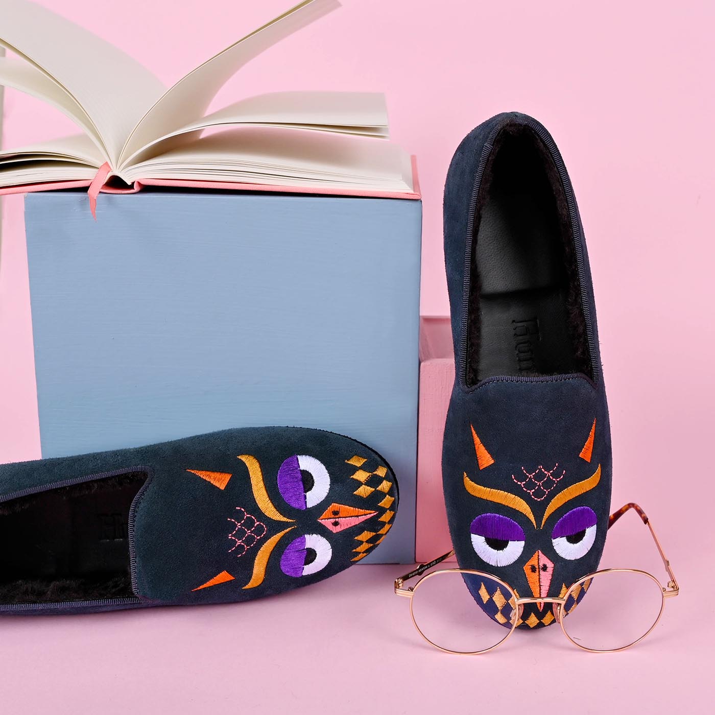 Sleepy Furry Owl Loafers - Best Home Shoes - Suede Loafers | Hums
